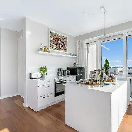 Apartment Sky - Exlusives Penthouse Mit Panoramameerblick, Dachterrasse Und Kamin Olpenitz