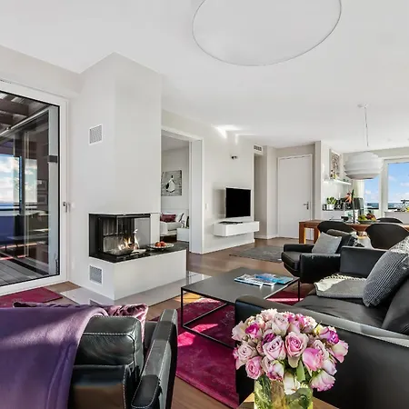 Apartment Sky - Exlusives Penthouse Mit Panoramameerblick, Dachterrasse Und Kamin Olpenitz
